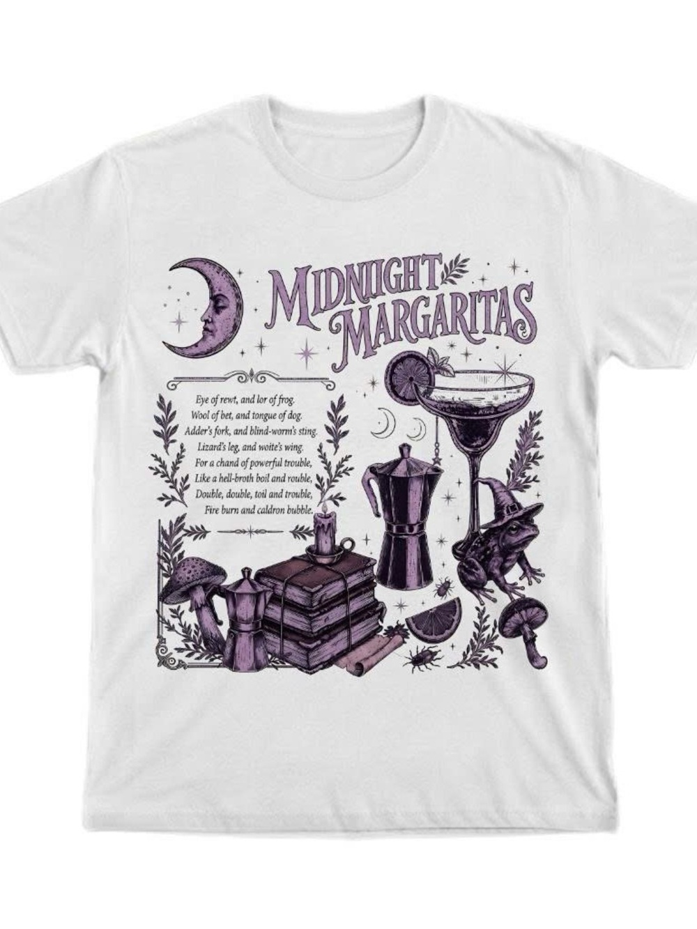 Gildan White Shirt Midnight Margaritas Graphic Tee